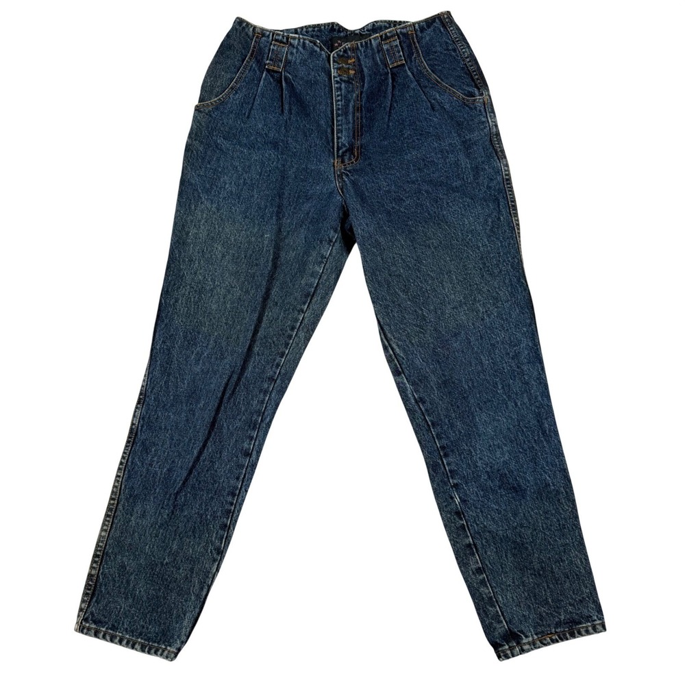 Vintage 80s Cap Ferrat High Waisted Pleated Mom Jeans Medium Wash Tapered  Sz 11